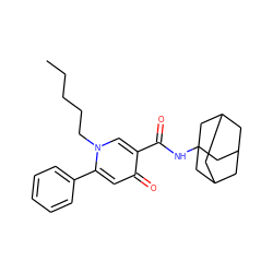 CCCCCn1cc(C(=O)NC23CC4CC(CC(C4)C2)C3)c(=O)cc1-c1ccccc1 ZINC000066259845