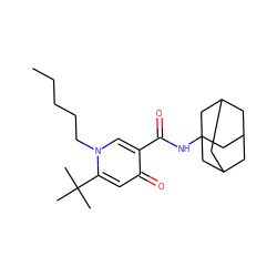 CCCCCn1cc(C(=O)NC23CC4CC(CC(C4)C2)C3)c(=O)cc1C(C)(C)C ZINC000066251039