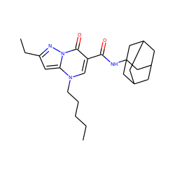 CCCCCn1cc(C(=O)NC23CC4CC(CC(C4)C2)C3)c(=O)n2nc(CC)cc12 ZINC000096908245