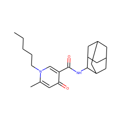 CCCCCn1cc(C(=O)NC2C3CC4CC(C3)CC2C4)c(=O)cc1C ZINC000095556557