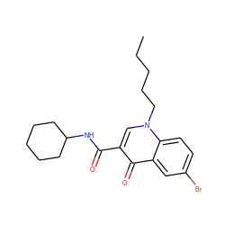 CCCCCn1cc(C(=O)NC2CCCCC2)c(=O)c2cc(Br)ccc21 ZINC000058569101