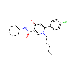 CCCCCn1cc(C(=O)NC2CCCCC2)c(=O)cc1-c1ccc(Cl)cc1 ZINC000066260000