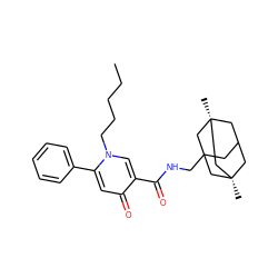 CCCCCn1cc(C(=O)NCC23CC4C[C@](C)(C2)C[C@@](C)(C4)C3)c(=O)cc1-c1ccccc1 ZINC000066252701