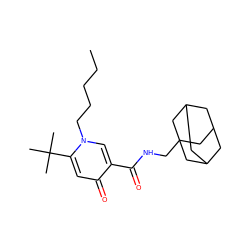 CCCCCn1cc(C(=O)NCC23CC4CC(CC(C4)C2)C3)c(=O)cc1C(C)(C)C ZINC000095554959