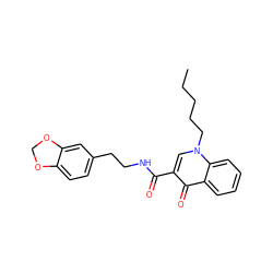 CCCCCn1cc(C(=O)NCCc2ccc3c(c2)OCO3)c(=O)c2ccccc21 ZINC000013678321