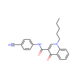 CCCCCn1cc(C(=O)Nc2ccc(C#N)cc2)c(=O)c2ccccc21 ZINC000013678318