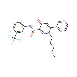 CCCCCn1cc(C(=O)Nc2cccc(C(F)(F)F)c2)c(=O)cc1-c1ccccc1 ZINC000066263973