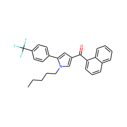 CCCCCn1cc(C(=O)c2cccc3ccccc23)cc1-c1ccc(C(F)(F)F)cc1 ZINC000036294629