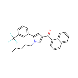 CCCCCn1cc(C(=O)c2cccc3ccccc23)cc1-c1cccc(C(F)(F)F)c1 ZINC000036294613