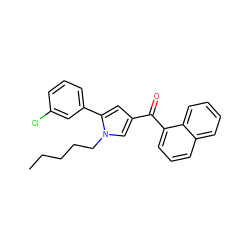 CCCCCn1cc(C(=O)c2cccc3ccccc23)cc1-c1cccc(Cl)c1 ZINC000036294611