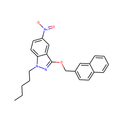 CCCCCn1nc(OCc2ccc3ccccc3c2)c2cc([N+](=O)[O-])ccc21 ZINC000072316604