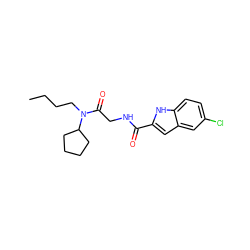 CCCCN(C(=O)CNC(=O)c1cc2cc(Cl)ccc2[nH]1)C1CCCC1 ZINC000028121982