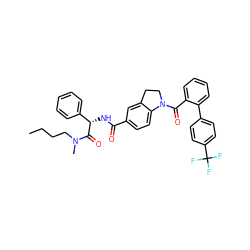 CCCCN(C)C(=O)[C@@H](NC(=O)c1ccc2c(c1)CCN2C(=O)c1ccccc1-c1ccc(C(F)(F)F)cc1)c1ccccc1 ZINC000036184484