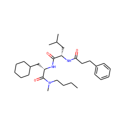 CCCCN(C)C(=O)[C@H](CC1CCCCC1)NC(=O)[C@H](CC(C)C)NC(=O)CCc1ccccc1 ZINC000029554773