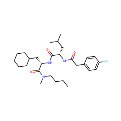 CCCCN(C)C(=O)[C@H](CC1CCCCC1)NC(=O)[C@H](CC(C)C)NC(=O)Cc1ccc(F)cc1 ZINC000029559902