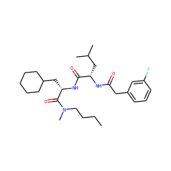 CCCCN(C)C(=O)[C@H](CC1CCCCC1)NC(=O)[C@H](CC(C)C)NC(=O)Cc1cccc(F)c1 ZINC000029556059