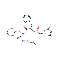 CCCCN(C)C(=O)[C@H](CC1CCCCC1)NC(=O)[C@H](Cc1ccccc1)NC(=O)Cc1cc(F)cc(F)c1 ZINC000029562146