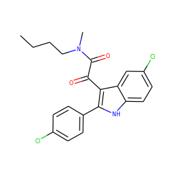 CCCCN(C)C(=O)C(=O)c1c(-c2ccc(Cl)cc2)[nH]c2ccc(Cl)cc12 ZINC000040862524