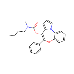 CCCCN(C)C(=O)OC1=C(c2ccccc2)Oc2ccccc2-n2cccc21 ZINC000013491309