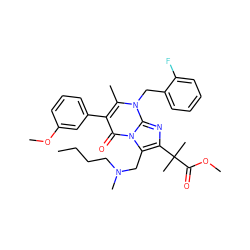 CCCCN(C)Cc1c(C(C)(C)C(=O)OC)nc2n(Cc3ccccc3F)c(C)c(-c3cccc(OC)c3)c(=O)n12 ZINC000029466156