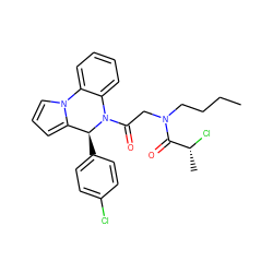 CCCCN(CC(=O)N1c2ccccc2-n2cccc2[C@@H]1c1ccc(Cl)cc1)C(=O)[C@@H](C)Cl ZINC000035246476