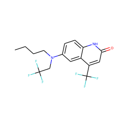 CCCCN(CC(F)(F)F)c1ccc2[nH]c(=O)cc(C(F)(F)F)c2c1 ZINC000014968415