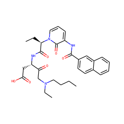CCCCN(CC)CC(=O)[C@H](CC(=O)O)NC(=O)[C@@H](CC)n1cccc(NC(=O)c2ccc3ccccc3c2)c1=O ZINC000028088843