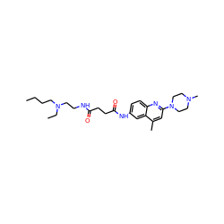 CCCCN(CC)CCNC(=O)CCC(=O)Nc1ccc2nc(N3CCN(C)CC3)cc(C)c2c1 ZINC000020136272