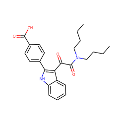 CCCCN(CCCC)C(=O)C(=O)c1c(-c2ccc(C(=O)O)cc2)[nH]c2ccccc12 ZINC000473081814