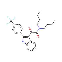 CCCCN(CCCC)C(=O)C(=O)c1c(-c2ccc(C(F)(F)F)cc2)[nH]c2ccccc12 ZINC000040949965