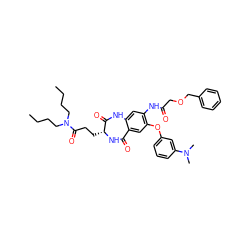 CCCCN(CCCC)C(=O)CC[C@H]1NC(=O)c2cc(Oc3cccc(N(C)C)c3)c(NC(=O)COCc3ccccc3)cc2NC1=O ZINC001772614639