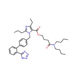 CCCCN(CCCC)C(=O)CCCOC(=O)c1c(CC)nc(CCC)n1Cc1ccc(-c2ccccc2-c2nnn[nH]2)cc1 ZINC000026288451