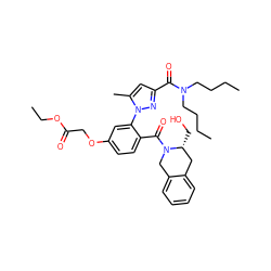 CCCCN(CCCC)C(=O)c1cc(C)n(-c2cc(OCC(=O)OCC)ccc2C(=O)N2Cc3ccccc3C[C@H]2CO)n1 ZINC000144801741