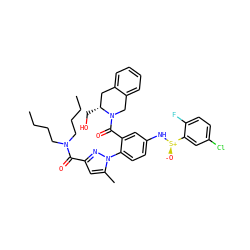 CCCCN(CCCC)C(=O)c1cc(C)n(-c2ccc(N[S@+]([O-])c3cc(Cl)ccc3F)cc2C(=O)N2Cc3ccccc3C[C@H]2CO)n1 ZINC001772631105