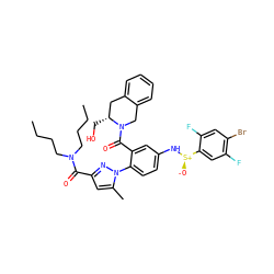 CCCCN(CCCC)C(=O)c1cc(C)n(-c2ccc(N[S@+]([O-])c3cc(F)c(Br)cc3F)cc2C(=O)N2Cc3ccccc3C[C@H]2CO)n1 ZINC001772583082