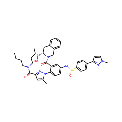 CCCCN(CCCC)C(=O)c1cc(C)n(-c2ccc(N[S@@+]([O-])c3ccc(-c4ccn(C)n4)cc3)cc2C(=O)N2Cc3ccccc3C[C@H]2CO)n1 ZINC001772585362