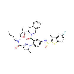 CCCCN(CCCC)C(=O)c1cc(C)n(-c2ccc(N[S@@+]([O-])c3sc4ccc(F)cc4c3C)cc2C(=O)N2Cc3ccccc3C[C@H]2CO)n1 ZINC001772581661