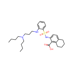 CCCCN(CCCC)CCCNc1ccccc1S(=O)(=O)Nc1ccc2c(c1C(=O)O)CCCC2 ZINC000014964444