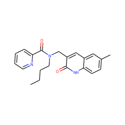 CCCCN(Cc1cc2cc(C)ccc2[nH]c1=O)C(=O)c1ccccn1 ZINC000009232910