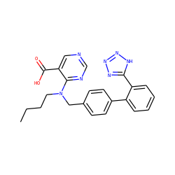 CCCCN(Cc1ccc(-c2ccccc2-c2nnn[nH]2)cc1)c1ncncc1C(=O)O ZINC000001533713