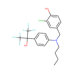 CCCCN(Cc1ccc(O)c(Cl)c1)c1ccc(C(O)(C(F)(F)F)C(F)(F)F)cc1 ZINC000034946705