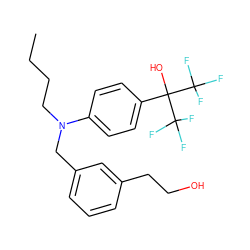 CCCCN(Cc1cccc(CCO)c1)c1ccc(C(O)(C(F)(F)F)C(F)(F)F)cc1 ZINC000040952656