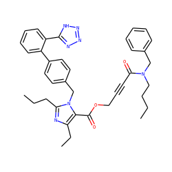 CCCCN(Cc1ccccc1)C(=O)C#CCOC(=O)c1c(CC)nc(CCC)n1Cc1ccc(-c2ccccc2-c2nnn[nH]2)cc1 ZINC000026376331