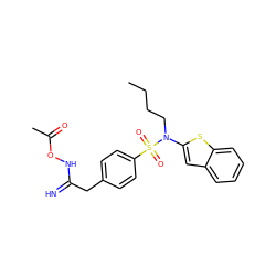 CCCCN(c1cc2ccccc2s1)S(=O)(=O)c1ccc(CC(=N)NOC(C)=O)cc1 ZINC001772584163