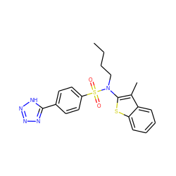 CCCCN(c1sc2ccccc2c1C)S(=O)(=O)c1ccc(-c2nnn[nH]2)cc1 ZINC000115232966