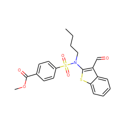 CCCCN(c1sc2ccccc2c1C=O)S(=O)(=O)c1ccc(C(=O)OC)cc1 ZINC000115230932