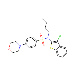 CCCCN(c1sc2ccccc2c1Cl)S(=O)(=O)c1ccc(N2CCOCC2)cc1 ZINC000115229602