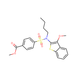 CCCCN(c1sc2ccccc2c1OC)S(=O)(=O)c1ccc(C(=O)OC)cc1 ZINC000115230842