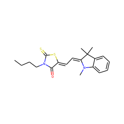 CCCCN1C(=O)/C(=C/C=C2\N(C)c3ccccc3C2(C)C)SC1=S ZINC000013124182