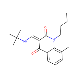 CCCCN1C(=O)/C(=C/NC(C)(C)C)C(=O)c2cccc(C)c21 ZINC000473108778